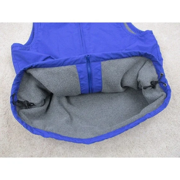 LL Bean Jacket Vest Men Large Tall LT Blue Fleece Lined Sleeveless Windbreaker - Picture 4 of 10